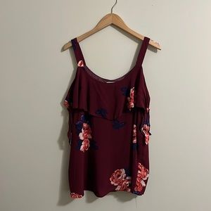 Maurice’s Cold Shoulder Floral Top, Size Medium